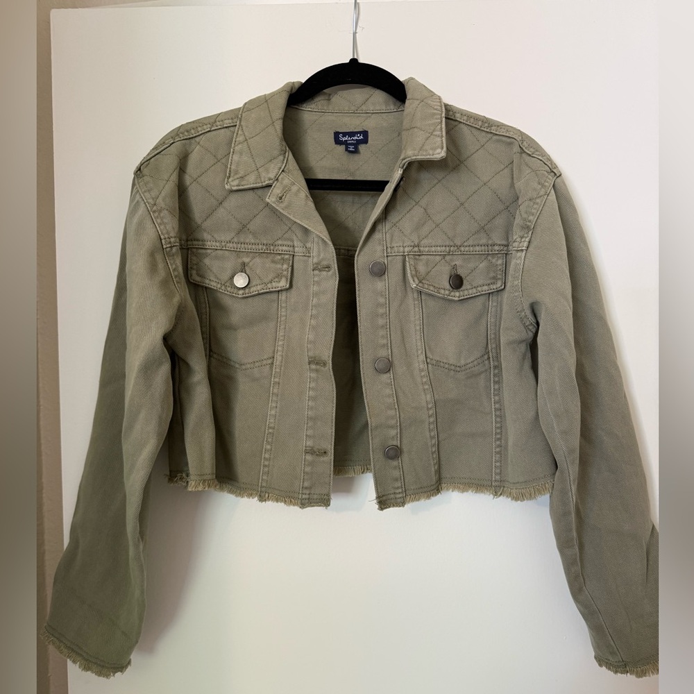 Splendid Olive Green Cropped Jacket NWOT